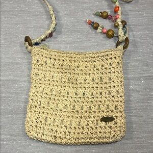 Beige Cappelli Woven Shoulder Bag
